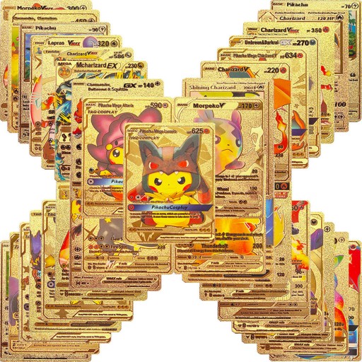 ЗОЛОТЫЕ КОЛЛЕКЦИОННЫЕ КАРТЫ POKEMON 55 ШТ. ЗОЛОТЫЕ - РЕДКОЕ ИЗДАНИЕ