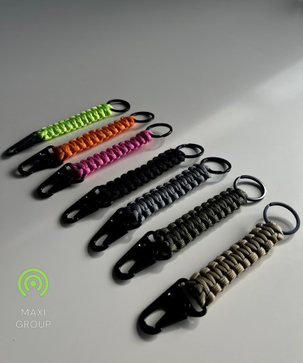 KARABIŃCZYK BRELOK PARACORD SURVIVAL TAKTYCZNY TURYSTYCZNY KARABINEK mix