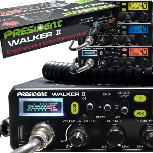 PRESIDENT WALKER II ASC CB RADIO КСВ-метр USB ASC вилка прикуривателя