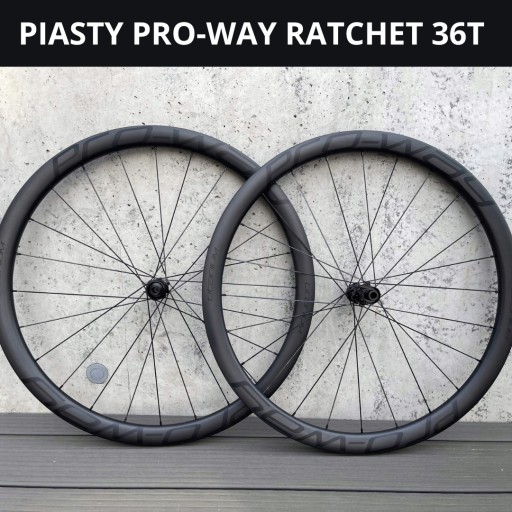 Koła SZOSOWE / gravel carbon PRO-WAY Titanium 38mm Ratchet EXP 36T 1280g
