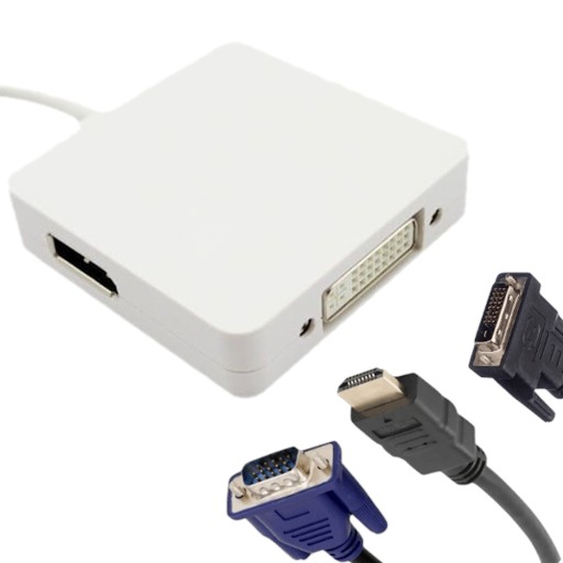 Конвертер адаптера Mini DP DisplayPort в VGA/DVI/HDMI