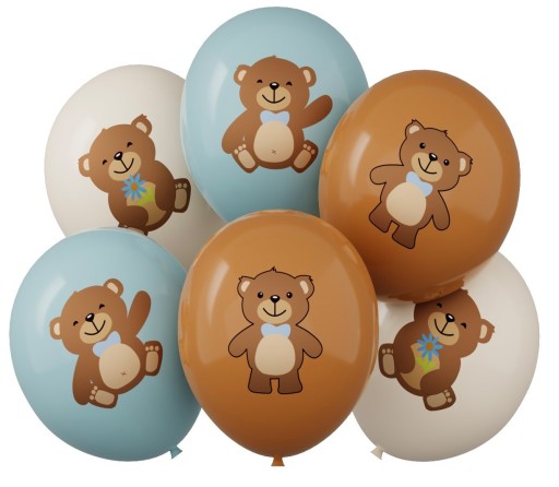 Balony MIŚ Misiek zestaw Niedźwiadek Misio 6szt Roczek Urodziny