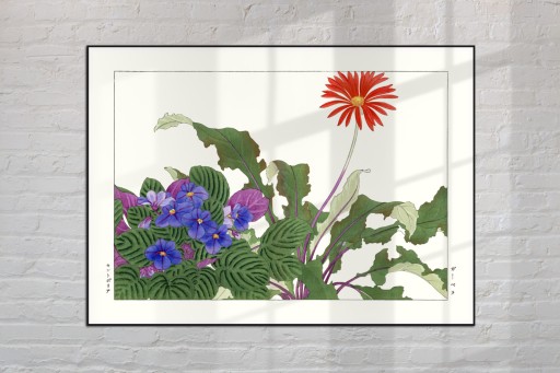DRIAKIEW MONTBRECJA KROKOSMIA sztuka japońska dekoracja vintage 21x30 (A4)