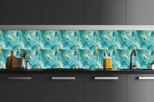 Самоклеящаяся плитка ПВХ 20см Wave Marble Gold