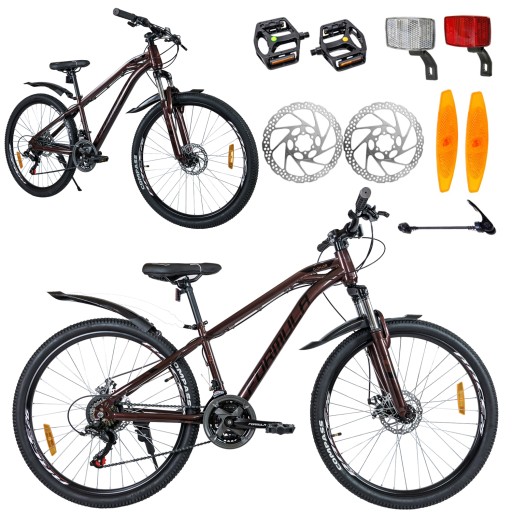 ГОРНЫЙ ВЕЛОСИПЕД 26 ДЮЙМОВ, 21 СКОРОСТЬ, ДИСКОВЫЕ ТОРМОЗА SHIMANO, 140–165 см.