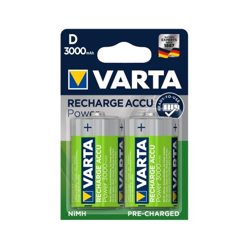 Аккумулятор VARTA R20 NiMh 3000мАч 2 шт/блистер.