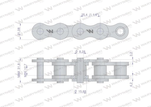 Цепь 16BX-101PZ+ogn Sipma 5279000102 WARYŃSKI