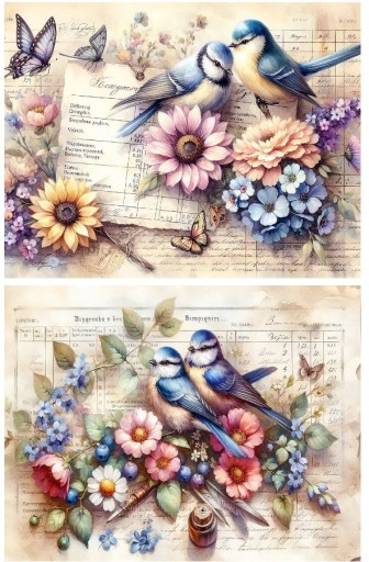 Рисовая бумага A4 Artando Vintage Birds Bird