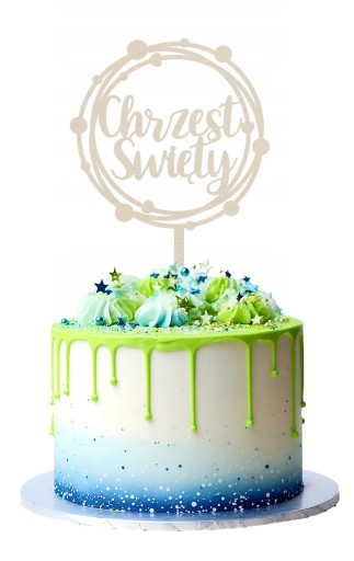 Topper na tort Chrzest Święty Chrzciny okrągły