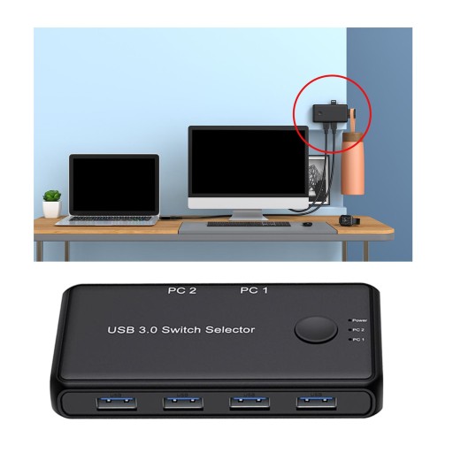 Переключатель общего доступа USB 3.0, от двух до четырех выходов, ручное сенсорное переключение