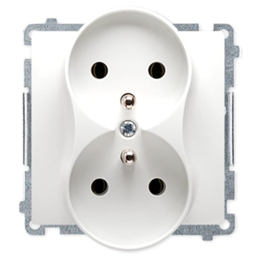 РОЗЕТКА ДВОЙНАЯ Z/U ДЛЯ WHITE SIMON BASIC FRAME