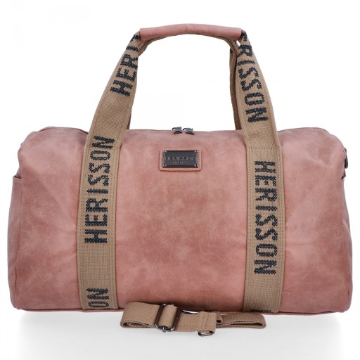 Большая женская мужская кожаная дорожная сумка Dirty Pink Herisson HR2102A662