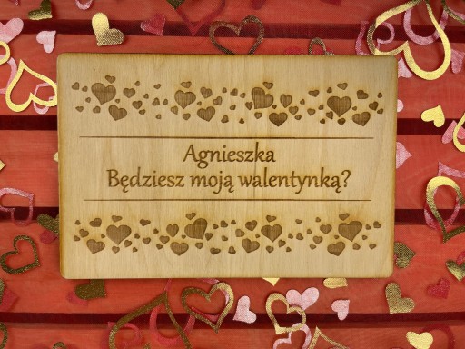 KARTKA DREWNIANA WALENTYNKOWA GRATIS DLA CHŁOPAKA
