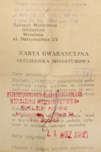 Słuchawka do zabytkowego radia antyk PRL sprawne