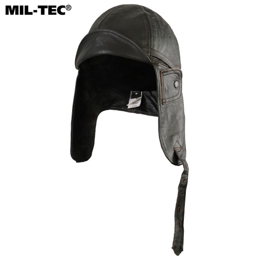 Мотоциклетная пилотская кепка MIL-TEC Коричневая кожаная M