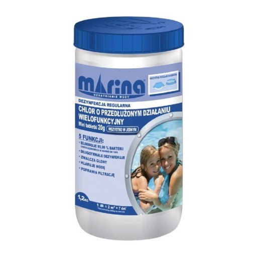 POOL TABLETS CHLOR MARINA МНОГОФУНКЦИОНАЛЬНЫЕ хлорные таблетки 20г 1,2кг