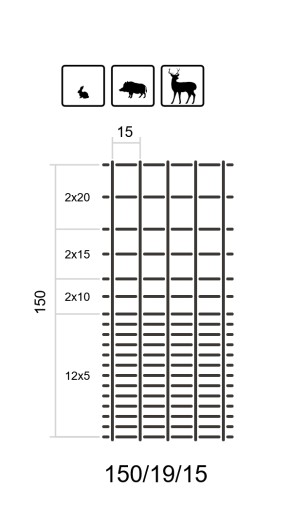 СЕТКА ЛЕСНАЯ ШОССЕ L 150/19/15 + скобы 50м