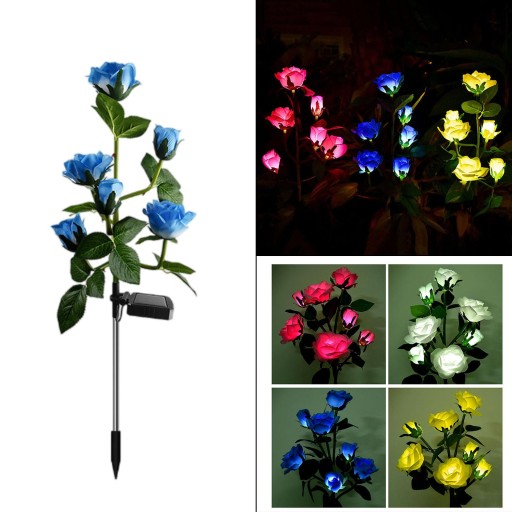 Lampa solarna LED w kształcie róży Lampa trawnikow