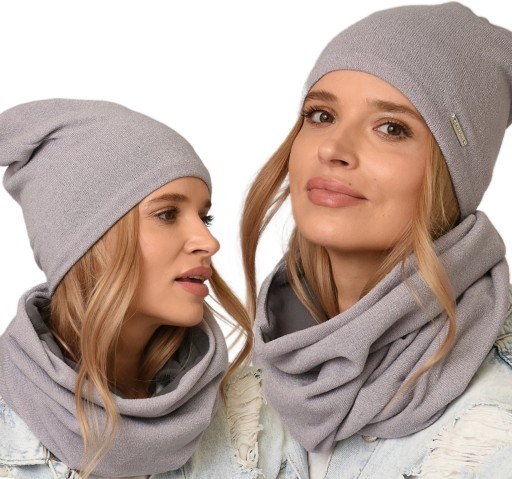 Komplet CZAPKA z Kominem polar KOLORY Modny zestaw damski, młodzieżowy K4