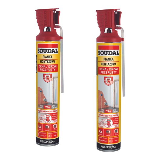 SOUDAL GENIUS ПИСТОЛЕТ ПЕНА С АППЛИКАТОРОМ, УЗЕЛ НИЗКОГО ДАВЛЕНИЯ 770мл 2 шт.