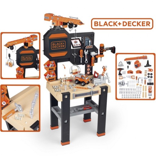 SMOBY BLACK&DECKER МАСТЕРСКАЯ С НАСТОЛЬНЫМ НАБОРОМ ИНСТРУМЕНТОВ КРАН 94 АКСЕССУАРЫ