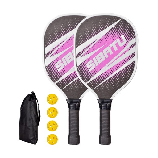 Wiosła Pickleball 4 Pickleballs Rakiety Pickleball z wygodnym uchwytem,