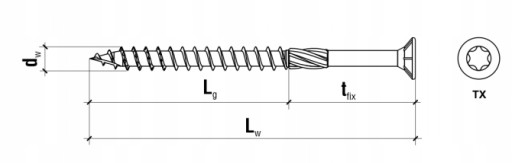 WKRĘTY CIESIELSKIE DO DREWNA 6x180 STOŻKOWE TORX 100szt WKCS-60180 KLIMAS