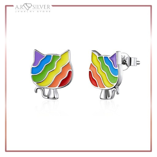 Серебряные серьги RAINBOW CATs S925