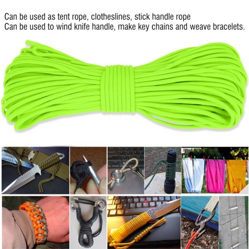 ПРОЧНАЯ 7-ПРОВОДНАЯ ВЕРЕВКА PARACORD 31M ДЛЯ КЕМПИНГОВОЙ ОХОТЫ.