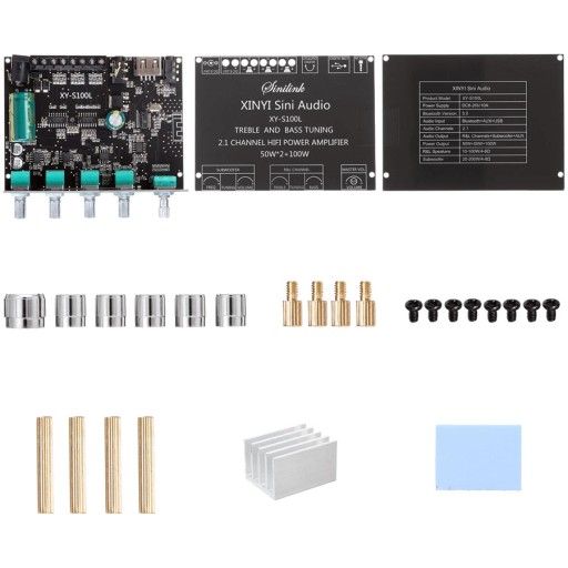 Аудиоусилитель 2 x 50 Вт + сабвуфер 100 Вт + Bluetooth