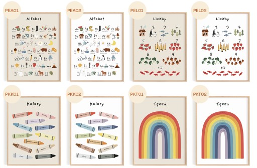 Plakat obrazek z TABLICZKĄ MNOŻENIA dla dzieci Montessori A4 21x30 cm