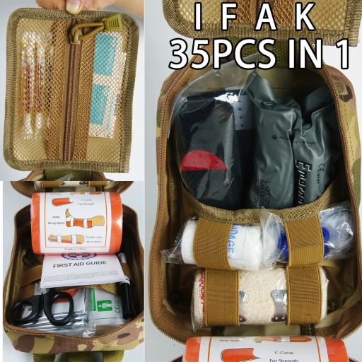 Аптечка первой помощи, тактическая сумка IFAK. Полный комплект Molle Camping.