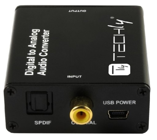 Коаксиальный ЦАП Techly Toslink в аналоговый RCA L/R и 3,5 мм