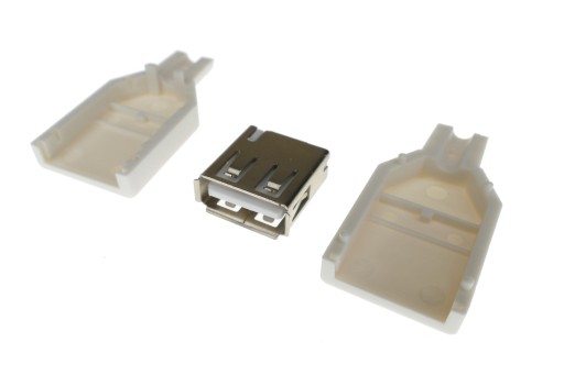 РАЗЪЕМ USB A ДЛЯ ПРЯМОГО БЕЛОГО КАБЕЛЯ