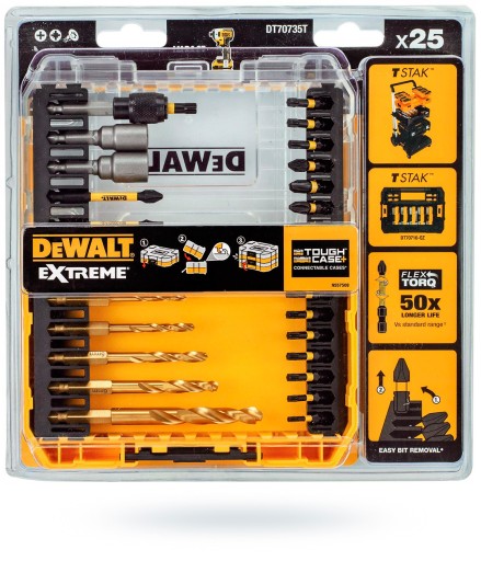 Набор ударных сверл 25 шт DEWALT DT70735T.