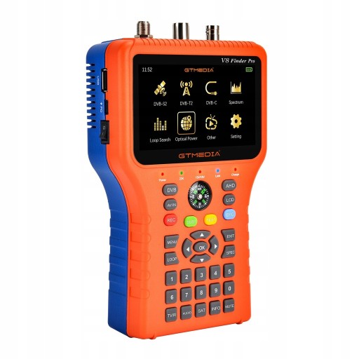 Измеритель сигнала ТВ DVB-S/S2/S2X/T/T2 с 4,3-дюймовым дисплеем и аккумулятором 4000 мАч