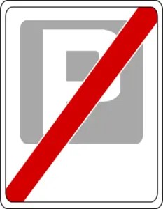 Znak D-45 Koniec strefy płatnego parkow - Naklejka