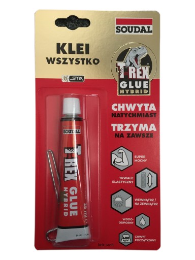 Суперсильный клей в тюбике Soudal T-Rex Glue Hybrid, 25 мл, блистер