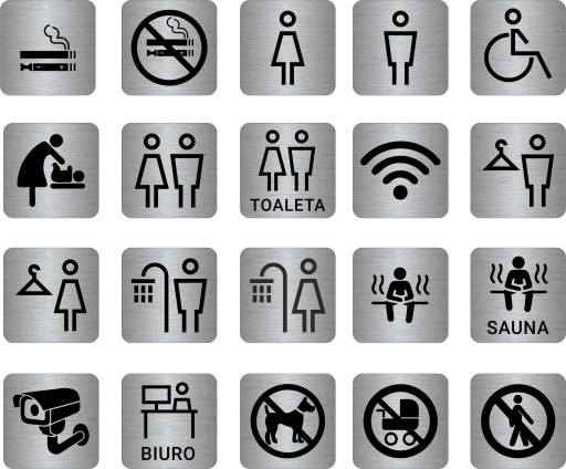 TABLICZKA Aluminium Piktogram- Wi-Fi Srebrna