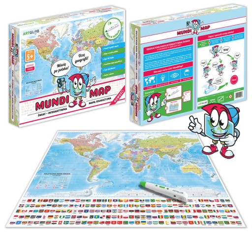 MundiMap ИНТЕРАКТИВНАЯ КАРТА МИРА + обучающая РУЧКА для детей с ARTGLOB