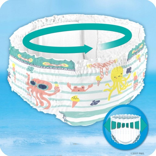 PAMPERS SPLASHERS — плавательные подгузники-трусики для бассейна, размер 4–5, 9–15 кг, 11 шт.
