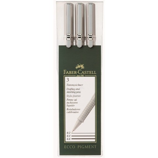 ОТДЕЛКИ FABER-CASTELL ECCO 0,3/0,5/0,7 ММ ЧЕРНЫЕ, ЧЕРНЫЕ