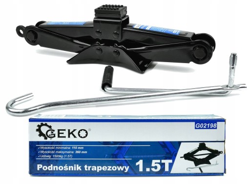 GEKO PODNOŚNIK TRAPEZOWY SAMOCHODOWY UDŹWIG1,5T 110-360MM WZMACNIANY G02198