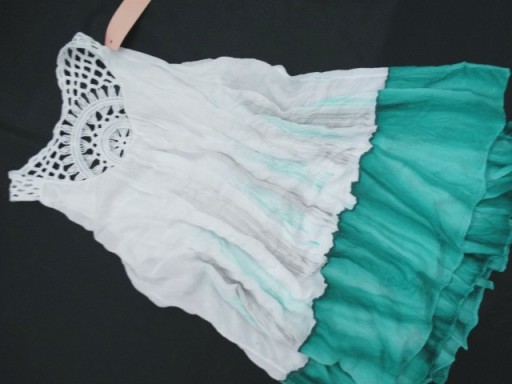 Włoska tunika OMBRE plażowa boho haftowana koronka