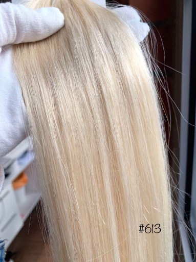 WŁOSY NATURALNE Keratyna PASEMKA 55 cm U REMY #613