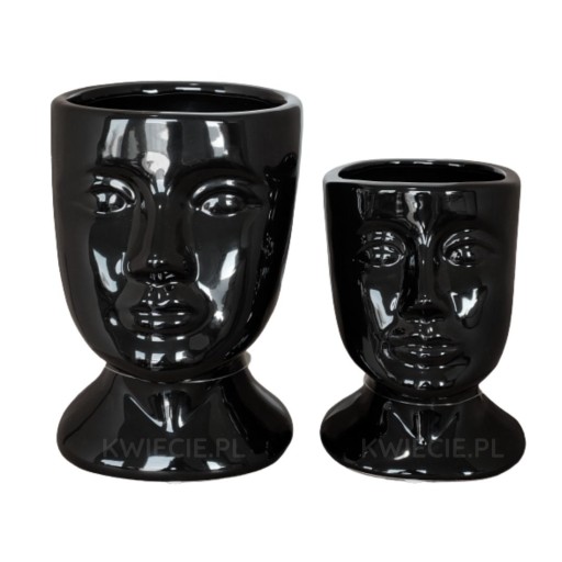 Osłonka CERAMICZNA Głowa Twarz czarna 18x21 cm