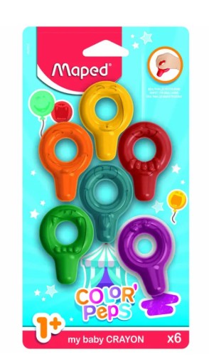 Круглые мелки Maped Baby 6 цветов для малышей 18 месяцев +