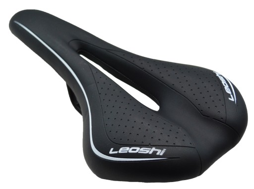 Велосипедное седло LEOSHI MTB с отверстием черно-белое
