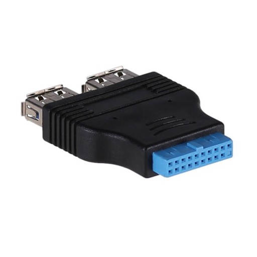 USB 3.0 19 -pin (F) Адаптер - 2x USB 3.0 Тип A (F)