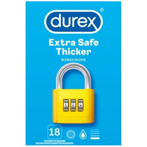 Prezerwatywy Durex EXTRA SAFE grubsze bezpieczne 18 szt. ekstra nawilżane